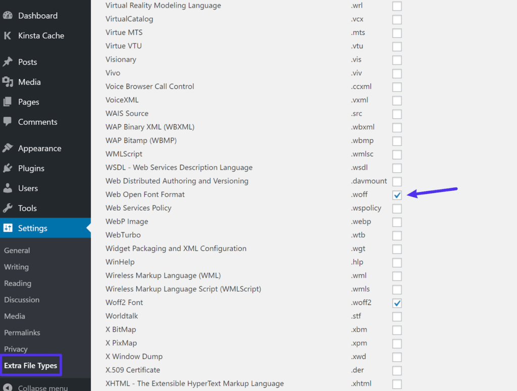 edit wp-config.php file in wordpress with wp extra types plugin- WordPress Allowed File Types