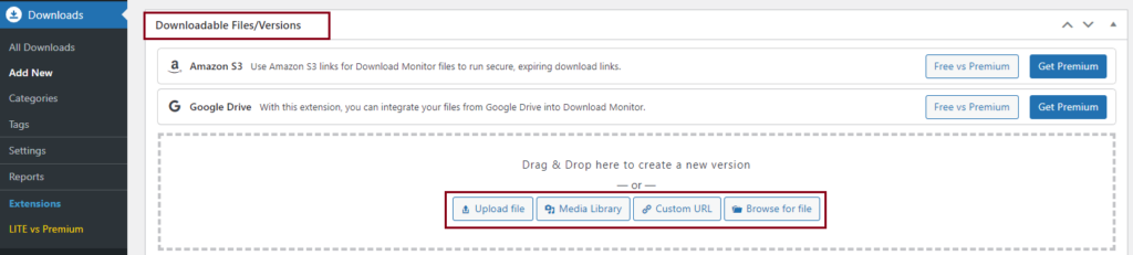 File Management with Download Monitor 