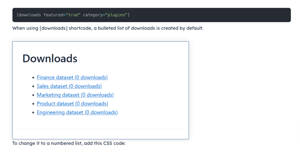 Shortcodes and Widgets of Download Monitor plugin