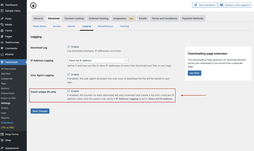 Download Monitor Plugin stat