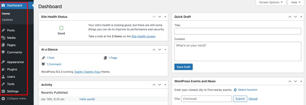 Get Introduced to the WordPress Dashboard